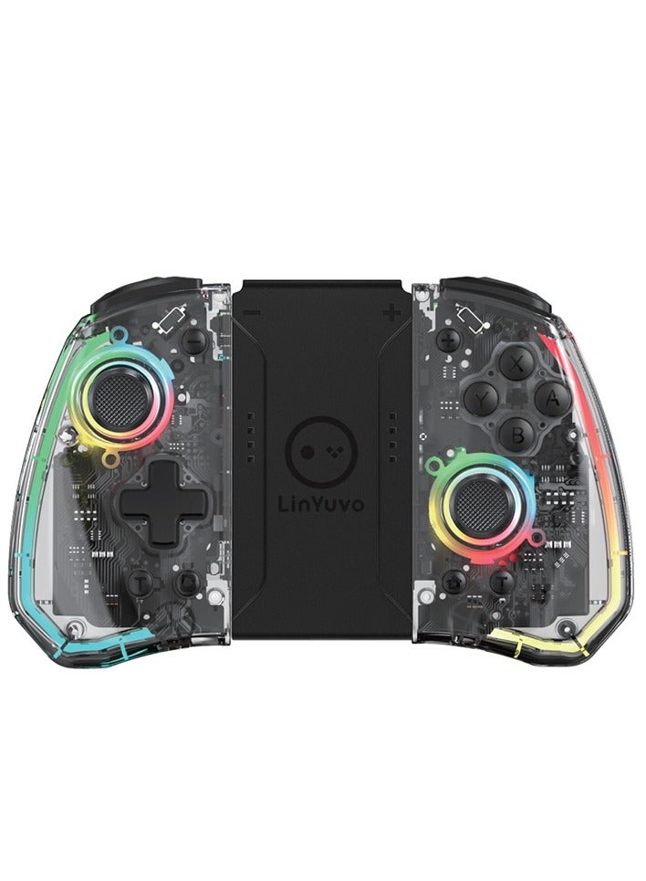 LinYuvo وحدة تحكم الألعاب بلوتوث Classic Joycon LinYuvo KS40 لجهاز Switch و Switch Lite و Switch OLED مع ضوء RGB وعصا معدنية وجيروسكوب بستة محاور ووظيفة انفجار توربو وضبط اهتزاز مزدوج قابل للتعديل ووظيفة قابلة للبرمجة ووظيفة الاستيقاظ بزر واحد - Image 1